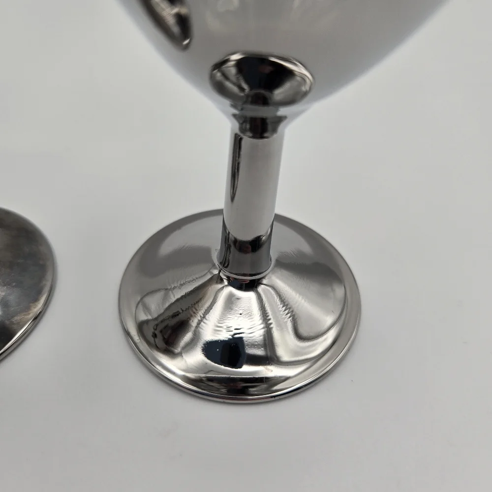 Vintage MCM France Ombre Clear Silver Cocktail Wine Glasses Goblets Set Of 2